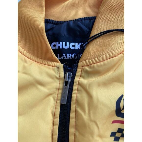 Reason X Chucky Good Guys Varsity Bomber Racing Red Jacket Men’s Sz L NEW - Picture 6 of 15